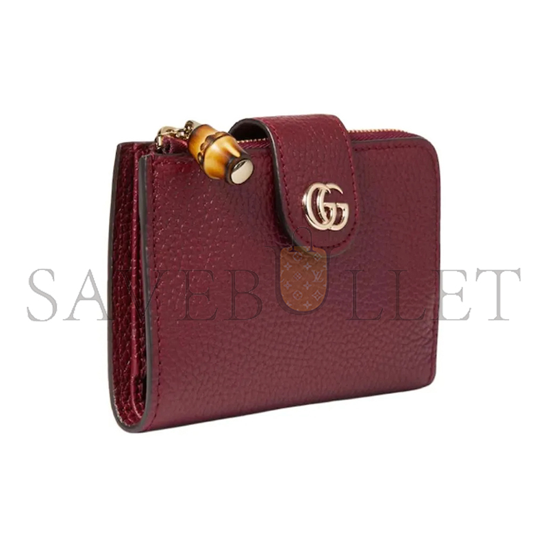 GUCCI MEDIUM DOUBLE G WALLET WITH BAMBOO 739498 (13*8.5*2cm)